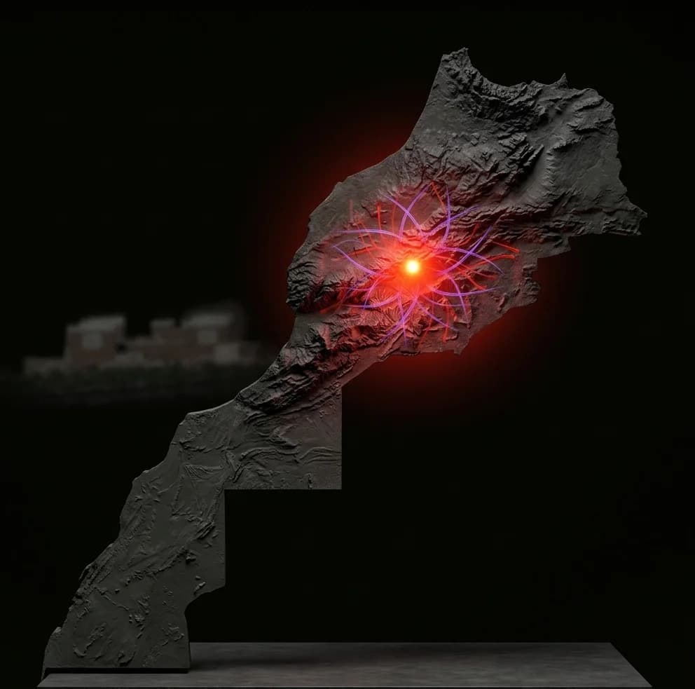 Premium 3D Map of Morocco highlighting Taliouine